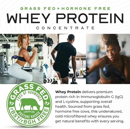 Muscle Feast Grass-Fed Whey Protein Concentrate Powder, All Natural, Hormone Free Pasture Raised Whey Protein Powder for Women & Men, Clean, Non-GMO & Gluten Free Whey Concentrate - Chocolate, 2lb