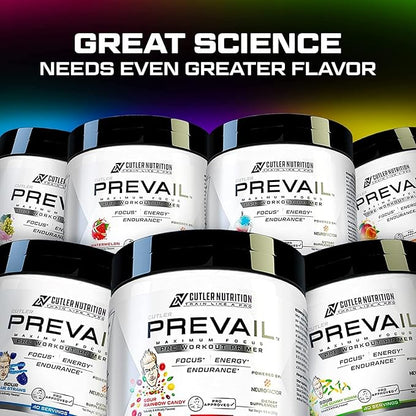 Prevail Pre Workout Powder with Nootropics: Best Pre Workout for Men and Women, Cutting Edge Energy and Focus Supplement with L Citrulline, Alpha GPC, L Tyrosine | Sour Blue Razz, 40 Scoops