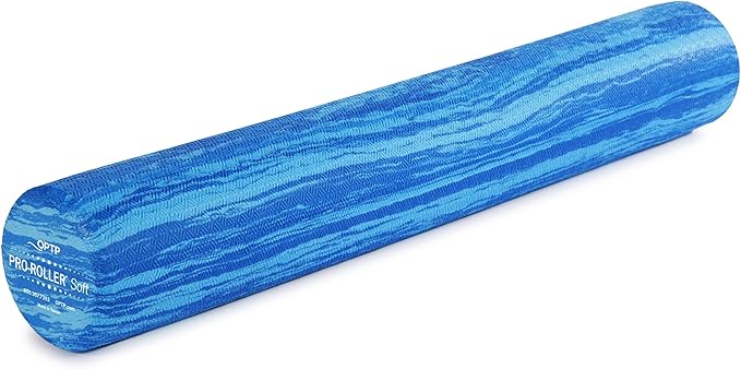 OPTP PRO-Roller Soft Density Foam Roller ??Low Density Soft Foam Roller for Physical Therapy, Pilates, Yoga Foam Roll Exercises, and Muscle Recovery- Blue 36" x 6"