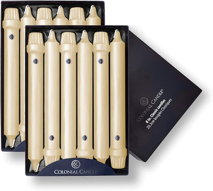 Colonial Candle Unscented Taper Candle, Classic Collection, Limoncello, 8 in, Pack of 12 - Up to 6 Hours Burn