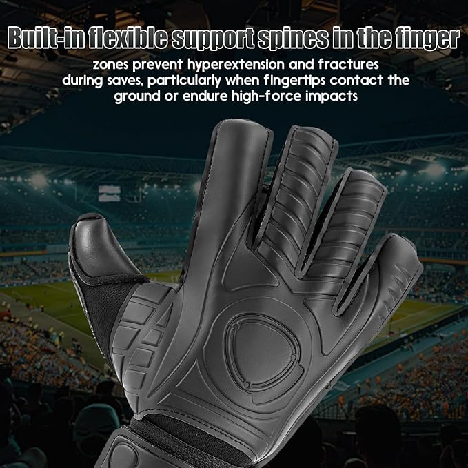 Soccer Goalkeeper Gloves with Finger Protection to Prevent Injuries, Strong Grip for Tough Tackles, Breathable Goal Keeper Gloves for for Kids, Youth and Adult