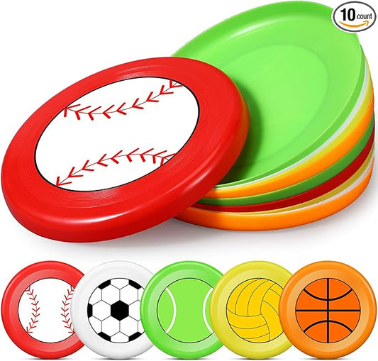 10 Pack Flying Disc Disk Flyer Disc Outdoor Training Interactive Flying Discs Bulk for Adults Dogs for Sports Favors, 5 Colors