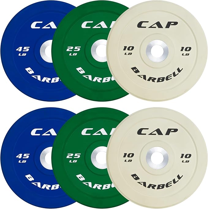 CAP Barbell 2-Inch Olympic Bumper Plate Weight Set | 100-370 lbs | Multiple Options