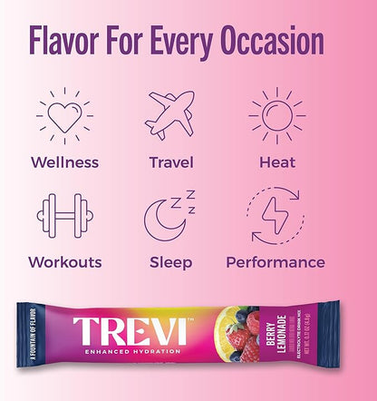 TREVI™ Sugar Free Electrolytes - Drink Mix Hydration Powder Packets - 28 Count - Berry Lemonade