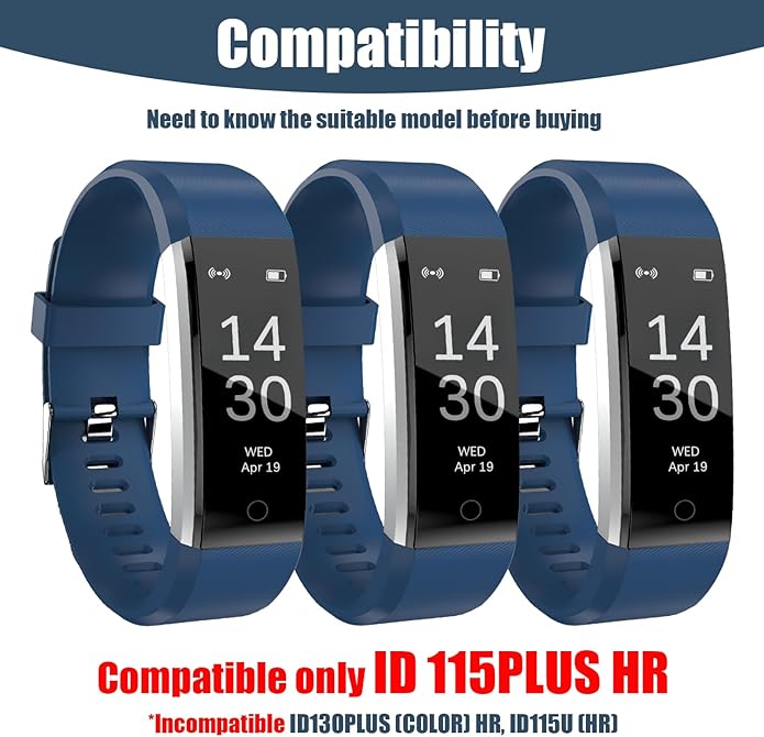 Watch Bands Replacement for ID115plus HR, Very Fit Pro Activity Fitness Tracker Wrist Bands Set, Multicolor Veryfitpro Smart Watch Strap Replacements