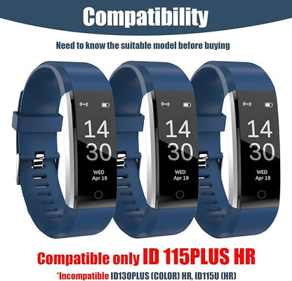 Watch Bands Replacement for ID115plus HR, Very Fit Pro Activity Fitness Tracker Wrist Bands Set, Multicolor Veryfitpro Smart Watch Strap Replacements