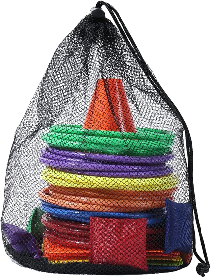 42 pcs 3-in-1 Carnival Games Set Plastic Colorful Cones Ring Toss Combo Set Outdoor Carnival Games Bean Bag for Kids Adults Birthday Party Outdoor Throwing Games