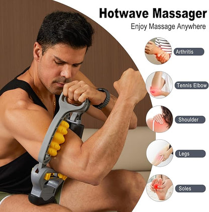 HOTWAVE Tennis Elbow Relief Massager for Leg and Arm, Adjustable Foam Roller, Trigger Point Muscle Roller for Calves&Forearm, Wrist Massager, Tennis&Golfers Elbow Pain Release