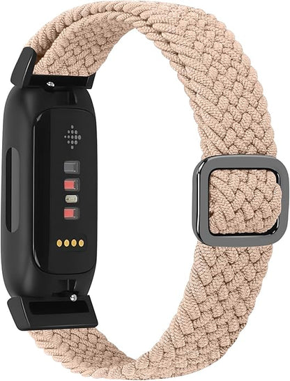 Tiptops Braided Nylon Bands Compatible with Fitbit Inspire 3/Inspire 2/Inspire/Inspire HR/Ace 2/Ace 3, Adjustable Loop Stretchy Straps Replacement Wristbands for Fitbit Inspire Women Men
