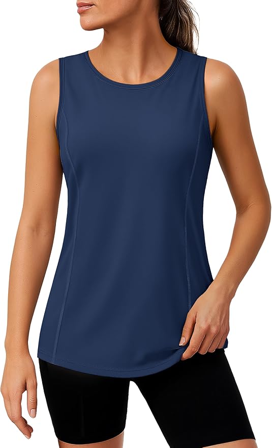 TACVASEN Women's UPF 80+ Workout Tank Top Sleeveless Quick Dry Sun Protection Hiking Athletic Gym Yoga Running Shirts