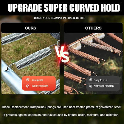 50 Pack Trampoline Springs 5.5” Heavy Duty Galvanized Steel Replacement Trampoline Parts Springs with T Hook,Trampoline Accessories