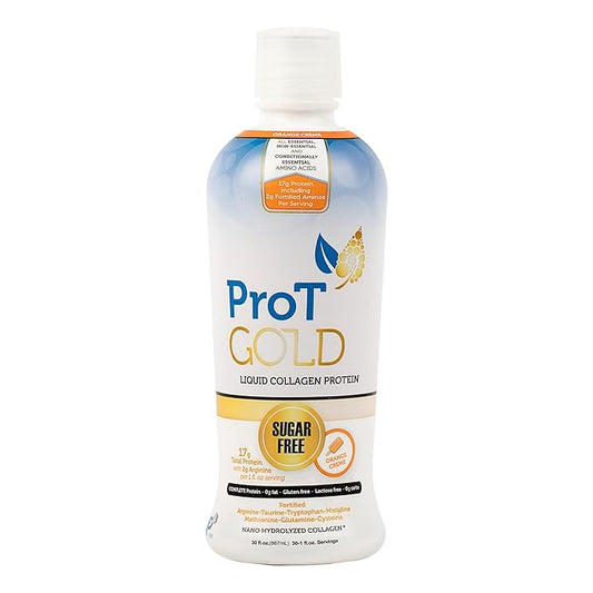 Liquid Collagen Protein Shot, 17g Clear Protein Nano-Hydrolyzed Grass Fed Collagen, 2g Arginine for