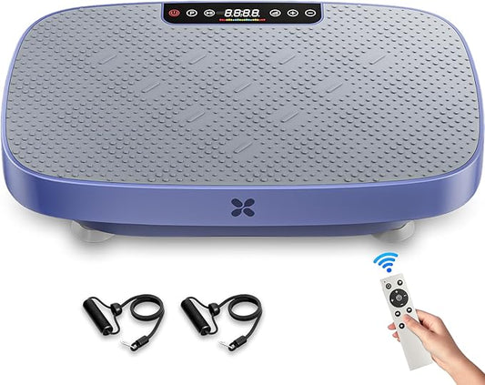 Vibration Plate Exercise Machine, Vibration Plate for Lymphatic Drainage & Body Toning, Whole Body Vibration Plate Platform with Bluetooth, Ultra-Quiet Home Gym Equipment, Resistance Bands