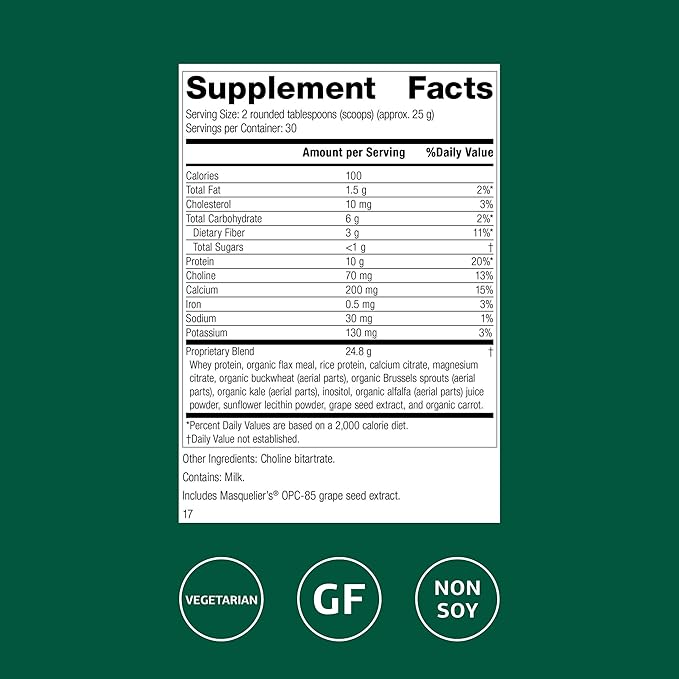 Standard Process SP Complete - Powder Supplement to Aid Muscle Growth & Repair - Immune Health Support with Brussels Sprouts & Calcium - Whole Food-Based Protein Powder Formula - 28 oz, 30 Servings