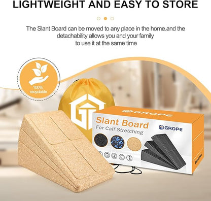 Slant Board Squat Wedge for Calf Stretchingï¼? Pcs 12" x 6.3" Foot Stretcher Balance Board for Plantar Fasciitis, Adjustable Foam Slant Board Wedge Great for Exercises