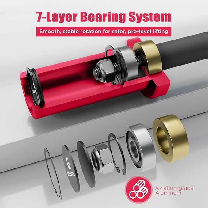 5.5LB Mini Barbell Bar 4Ft for Beginners Women & Kids-100LB Capacity Lightweight Weightlifting Bar- Multi-Color for 2-Inch Weight Plates Total Body Workout Strength Training Home Gym