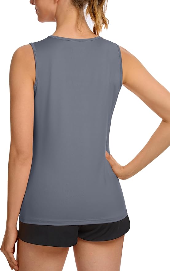 TACVASEN Women's UPF 80+ Workout Tank Top Sleeveless Quick Dry Sun Protection Hiking Athletic Gym Yoga Running Shirts