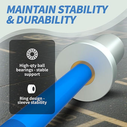 Egles Kids Barbell 5.5LB Mini Barbell Bar 4ft for Kid Women & Beginners Weighted Bar - Compatible with 2-Inch Weight Plates, for Strength Training Gym Weight Lifting, Multi-Color Training Bar