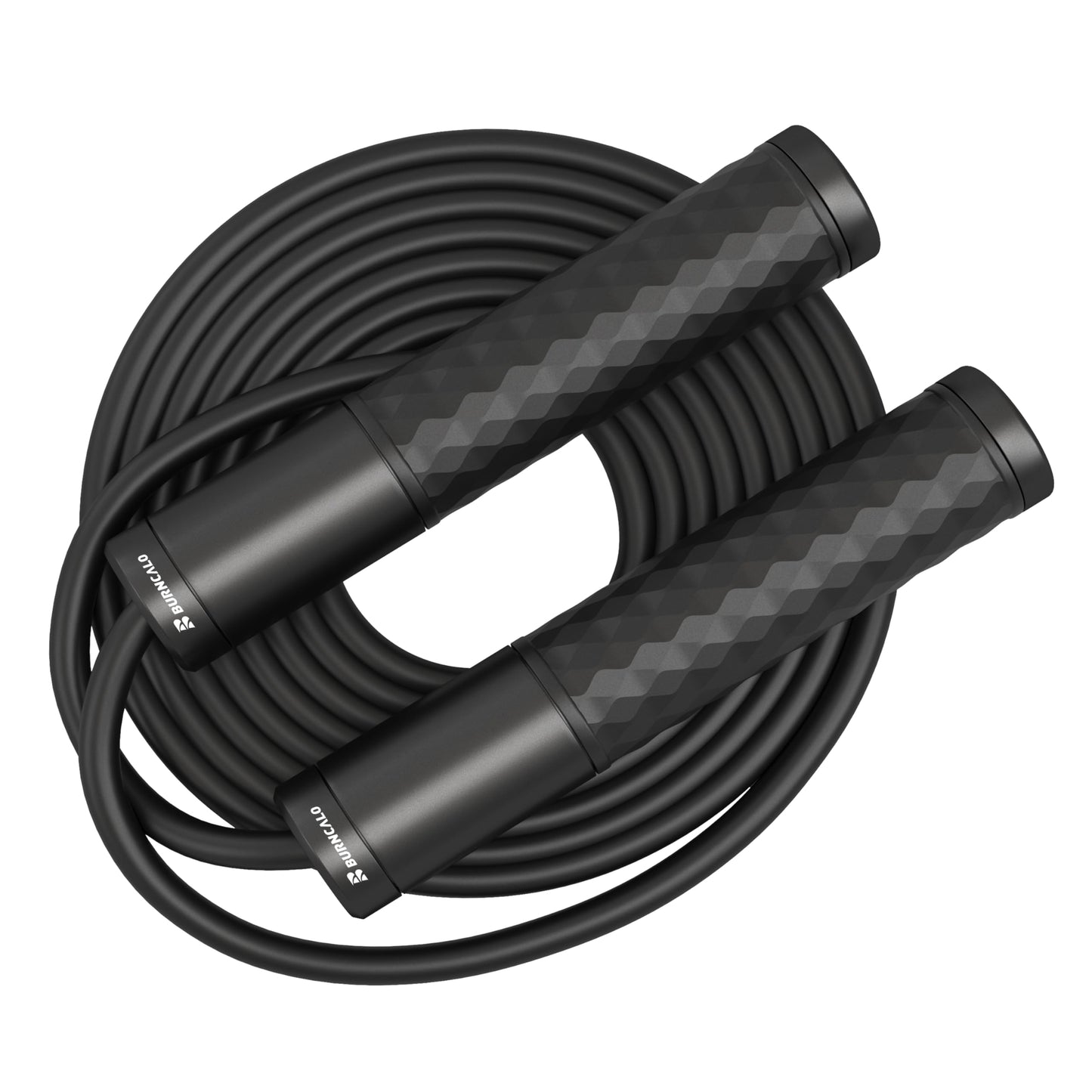 BURNCALO Weighted Jump Rope for Fitness, Skipping Rope for Men Women, Metal Heavy Handles, Ball