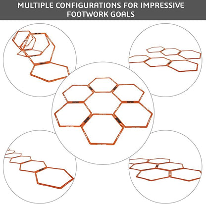 Yes4All Hex Agility Rings/Speed Rings with Carrying Bag – Hexagon Rings, Agility Hurdles for Agility Footwork Training