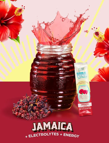 Hydration + Energy Electrolyte Drink Mix ??Hibiscus Agua Fresca Flavor | Sugar-Free Powder with Caffeine, L-Theanine, Coconut Water & Minerals | 15 Single-Serve Stick Packs, Low Calorie