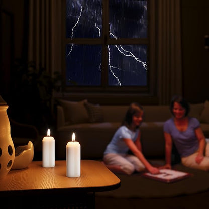 8Pack 15H+ Emergency Candles Long Burning Survival [18H+ Inside Candle Lanterns], 3“ Unscented White Pillar Candle, Survival Candles for Power Outage, Camping, Hurricane