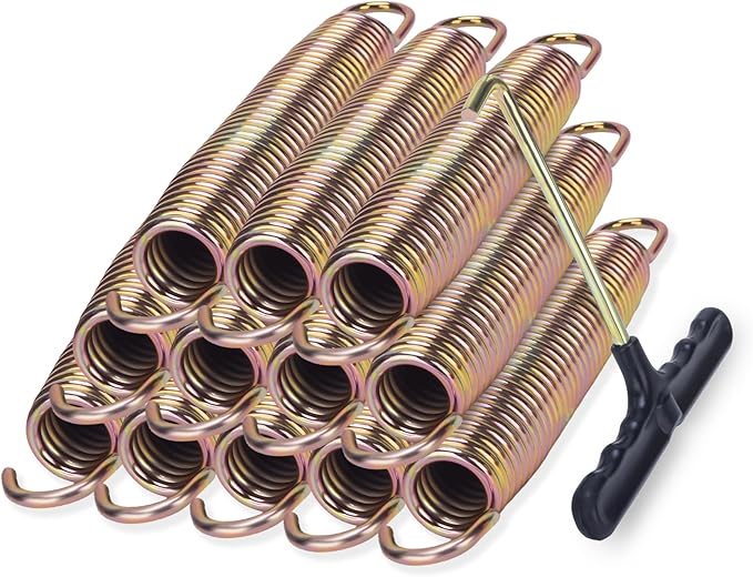 Trampoline Springs Replacement 3.5" to 8.5" Galvanized Steel Heavy Duty High Tensile Universal Trampoline Accessories with T-Hook Tool, 12 to 48 Pack