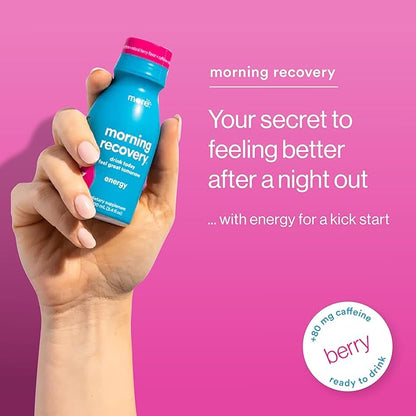 Morning Recovery, Electrolyte with Energy, Milk Thistle Drink Proprietary Formulation to Hydrate While Drinking, Highly Soluble Liquid DHM, Non GMO, Vegan, Gluten-Free, Berry, Pack of 12