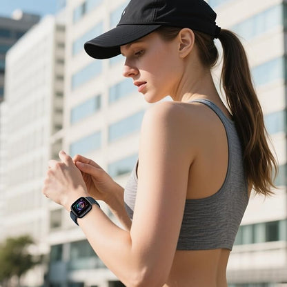 Braided Stretchy Band for Fitbit Versa 4/Versa 3/Sense 2/Sense Watch Band Women Men,Parachute-style Buckle Nylon Sport Wristband Soft Fabric Elastic Loop Strap Accessories for Versa 4/3