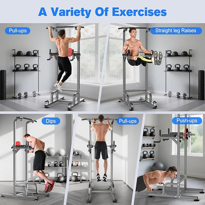 RELIFE REBUILD YOUR LIFE Power Tower Pull Up Bar Station Workout Dip Station for Home Gym Strength Training Fitness Equipment