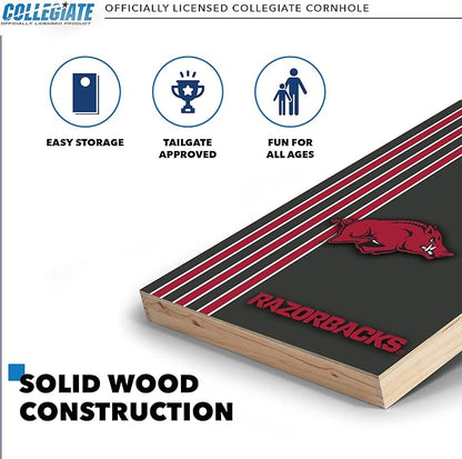 2' x 3' Solid Wood Cornhole Set with Direct Print HD Team Graphics – Great Gift for Any NCAA Fan! Bean Bag Toss Family Outdoor Games