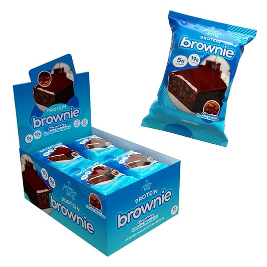 Prime Bites Protein Brownie from Alpha Prime Supplements | High Protein, Collagen Fortified Low Sugar Treat | Delicious Snack | 12 Bars per Box (Chocolate Cookie Monster)