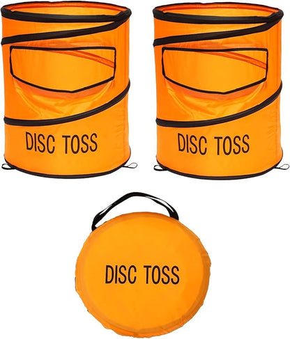 Folding Disc Toss Game Set - Flying Disc Toss Dunk Game Set - Includes 2 Disc Targets with Bean Bag & 2 Flying Discs & Carrying Case - Great for Backyard,BBQs,Tailgating