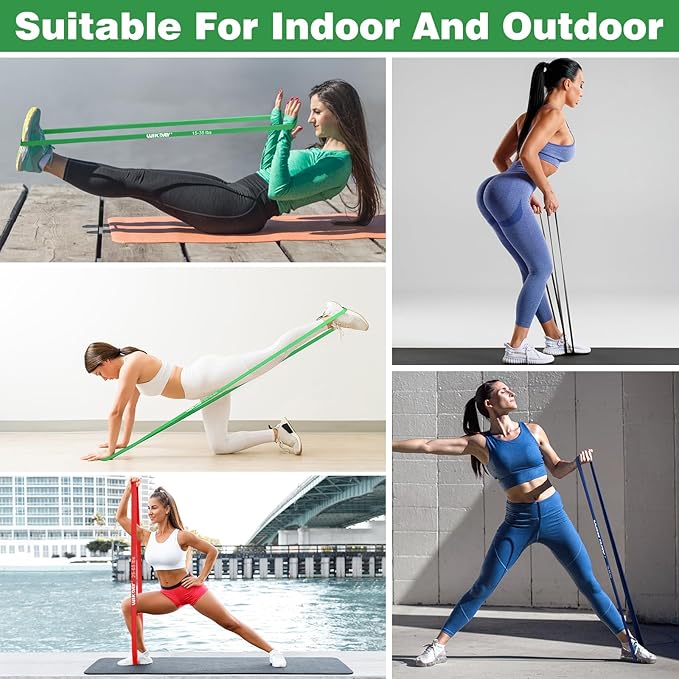 Resistance Bands, Pull Up Bands, Workout Bands for Exercise, Thick Heavy Resistance Band Set with Door Anchor, Elastic Bands for Body Stretching, Crossfit Training at Home/Gym Men & Women Women