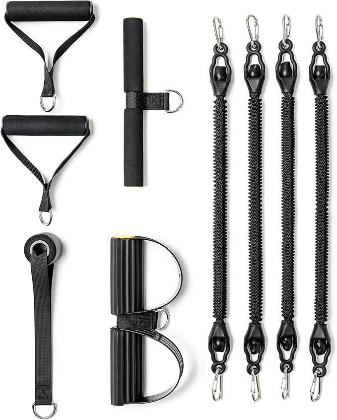 Adjustable Pedal Resistance Bands Set - Home Gym Equipment for Full-Body Workout, Elastic Exercise Bands with Handles for Waist Training, Arm & Leg Strength Building, Sit-Ups, and Pull Training