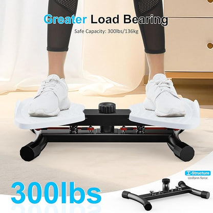 Waist Twister Ab Machine, 300 lbs Capacity Exercise Twist Board with Resistance Bands, Core Trainer Belly Fat Burner, Noiseless Waist Sculptor with Foot Massage