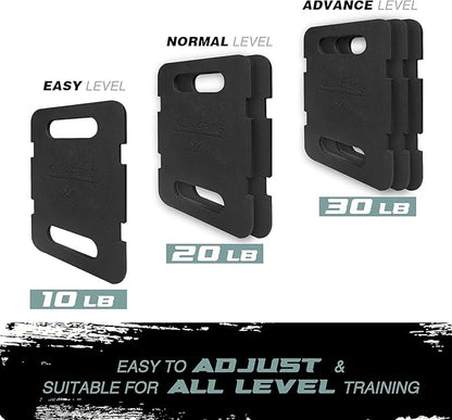 Yes4All Adjustable Ruck Weight with Straps for Rucking, Swings, Squat & Strength Training - Multiple Weights: 10LB to 40LB