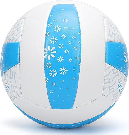 Beach/Water/Sand Volleyballs, Outdoor/Indoor Official Size, Soft Touch Volleyball for Beginners, Cute Volley Ball for Girls/Kids/Youth, Ideal Gifts with Pump for Backyard, Pool, Middle School