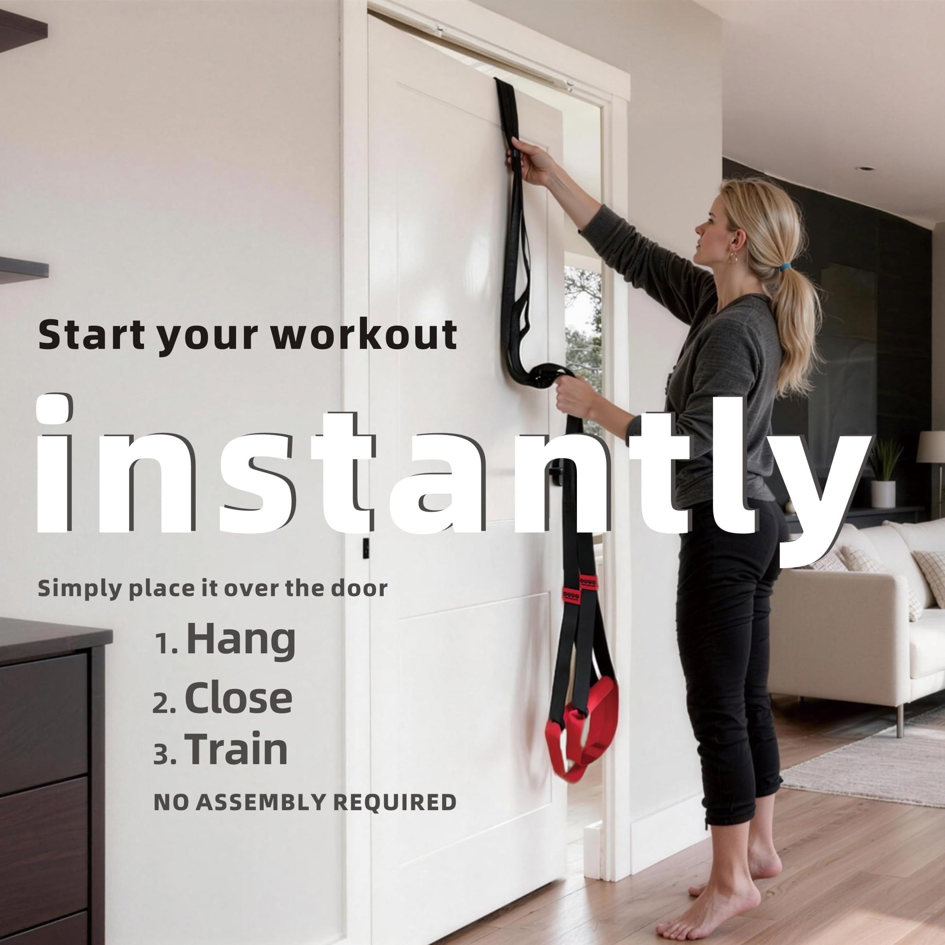 OUUO Suspension Straps, Built-in Door Anchor, 1-Second Setup