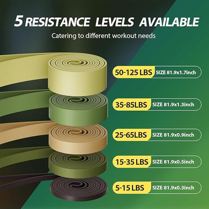 LEEKEY Resistance Bands, Exercise Bands with Handles,Pull Up Assist Bands - Bands for Working Out,Band for Men and Women Fitness Training, Physical Therapy,Home Workouts