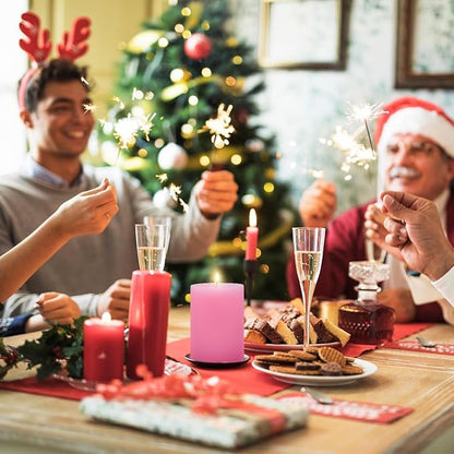 3 Packs Different Size 3x4, 3x6, 3x8 Inch Pink Pillar Candles, Unscented Non-Toxic Dripless Cylinder Pastel Color Candles for Wedding, Home Decor, Dinner Table, Party, Power Outage, Emergency