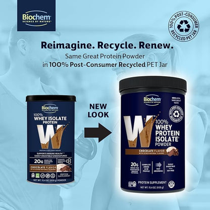 Biochem, Whey Protein Powder, 20g of Protein to Support Muscles and Intense Workouts, Chocolate, 15.4 oz…