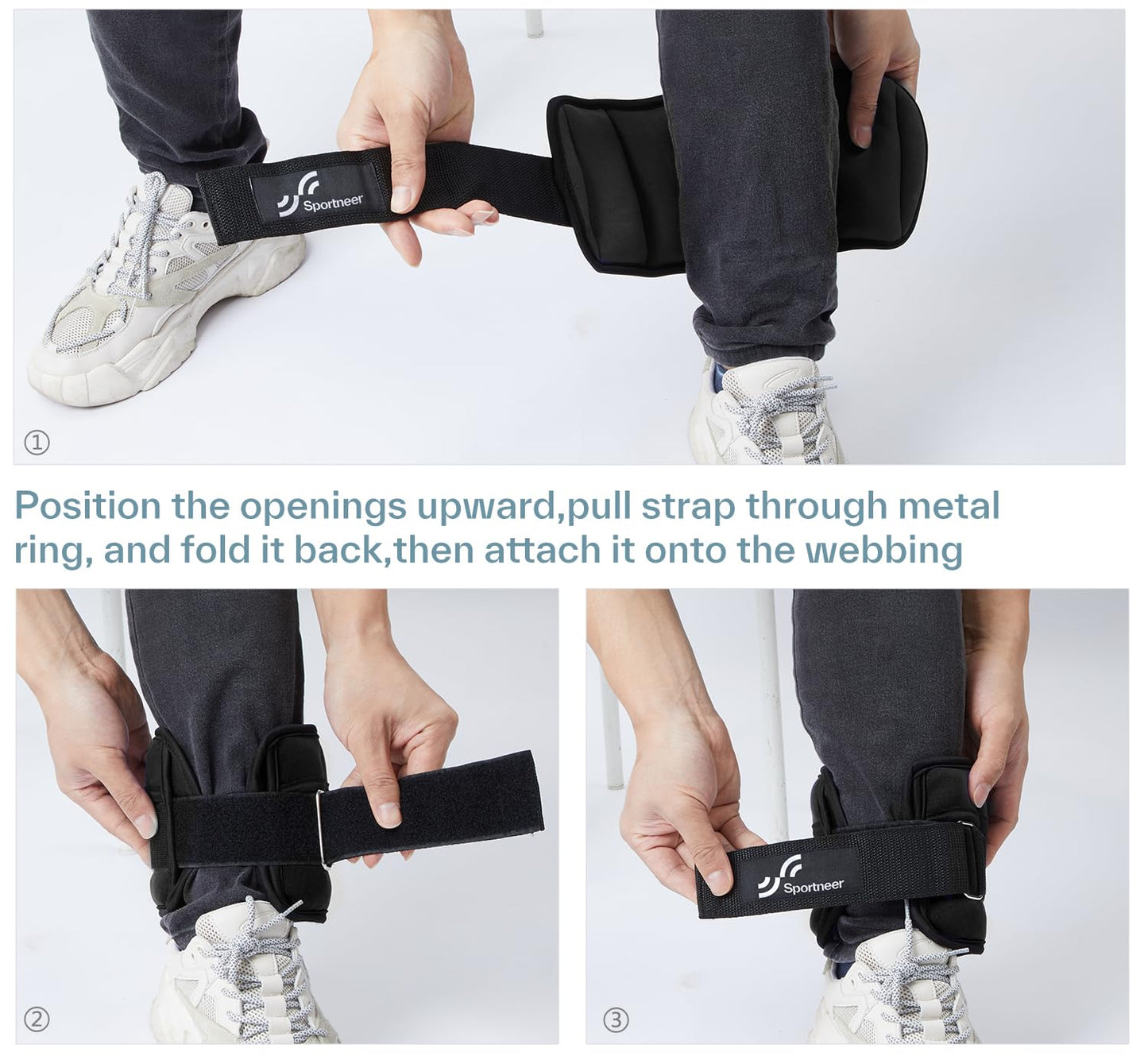 Sportneer Adjustable Ankle Weights, 2-7 lb per Pair, Removable Weights