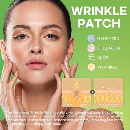 Smile Line and Forehead Wrinkle Patches: Smile Line Treatment with Aloe, Collagen, Vitamin E-Forehead Patches 12pcs, Smile Line Patches 24pcs