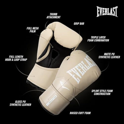 Everlast Elite 2 Womens Boxing Gloves | Heavy Bag Training | Tan | 12oz