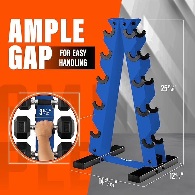YES4ALL Dumbbell Rack Stand Only, 5 Tier A Frame Weight Rack for Dumbbells