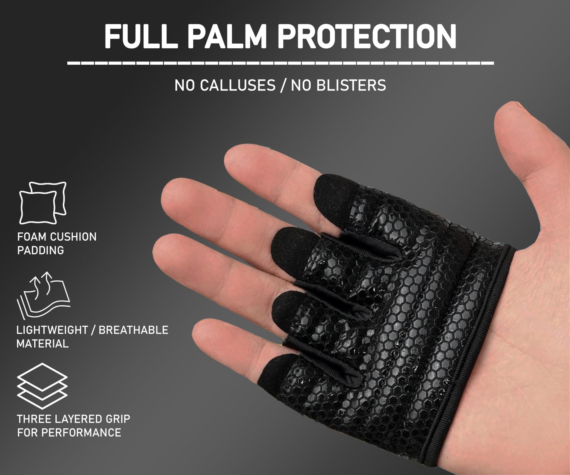 FITNESS FORCE Workout Gloves for Men & Women Partial Weight Lifting Non-Slip Gym Gloves, Lifting