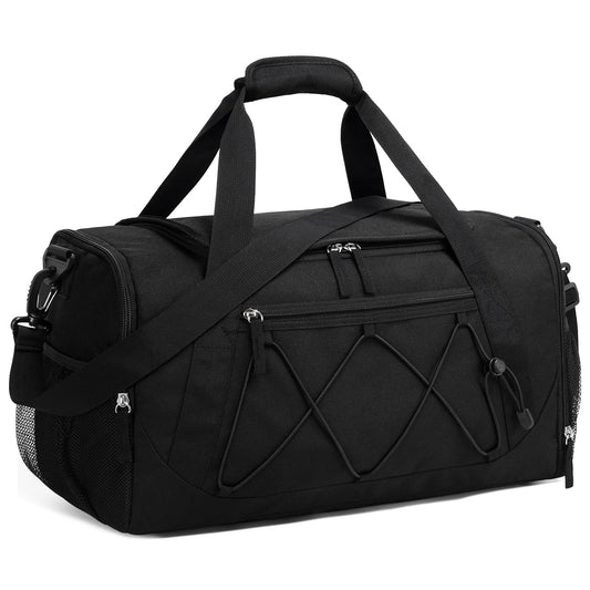 Vorspack 18 Inches Gym Bag for Men Women with Shoe Compartment - Black