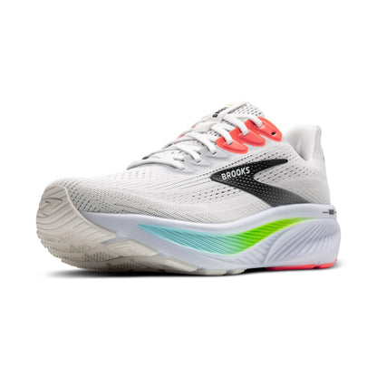 Brooks Men’s Ghost 17 Neutral Running Shoe - White/Pink Clay/Gecko - 8.5 Medium