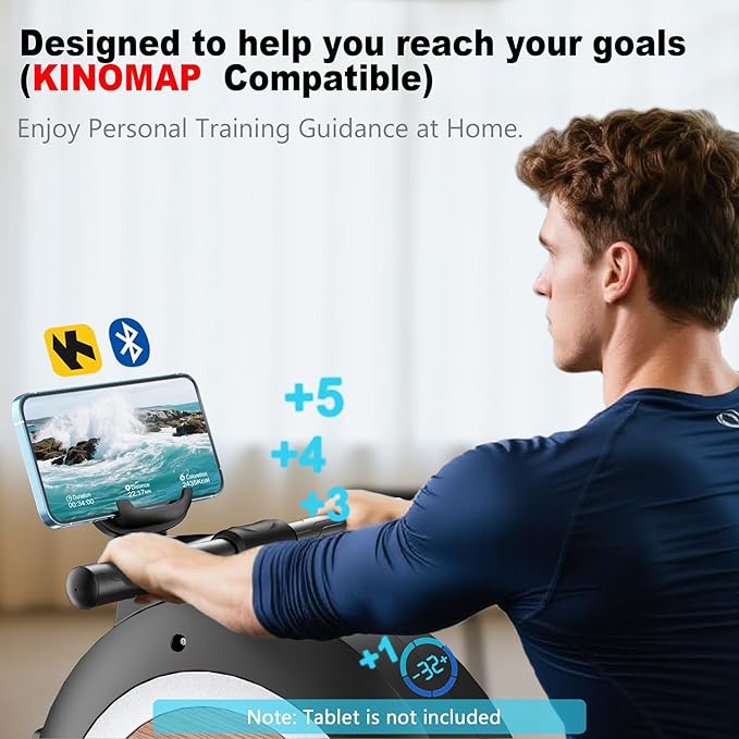 Rowing Machine, Magnetic Rowing Machine for Home, Upgraded 32-Levels Quiet Resistance with Smart Electronic Knob, 350 LBS Weight Capacity, Compact Rower Machine Easy Assembly, App Supported